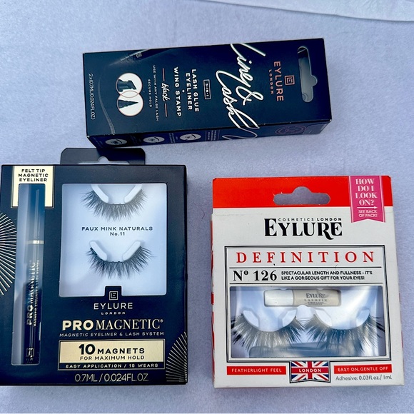 Eylure BUNDLE 2 eyelashes + glue / eyeliner - Picture 2 of 11